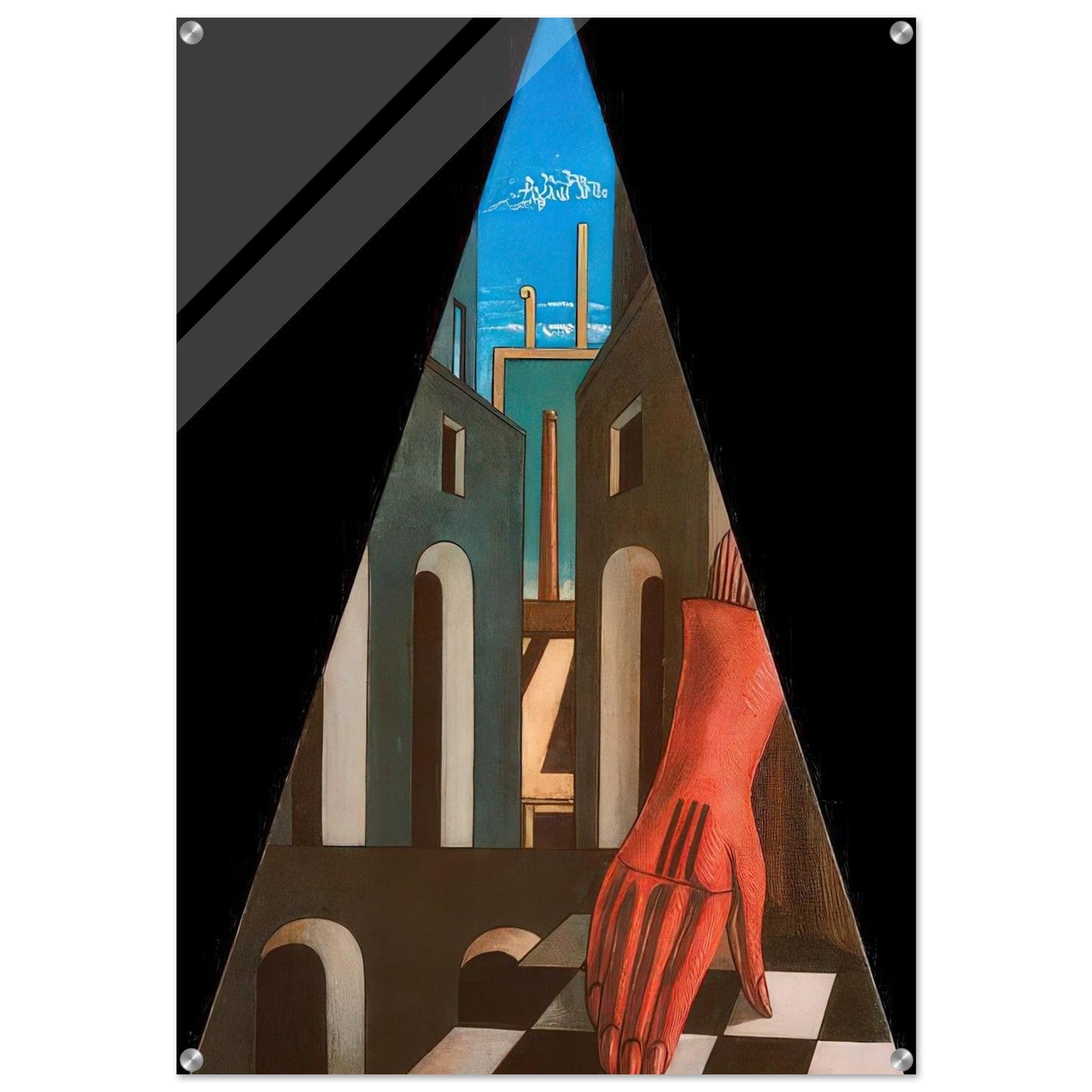 METAPHYSICAL TRIANGLE 1958 - Giorgio de Chirico Acrylic Print - 70x100 cm / 28x40″ inches