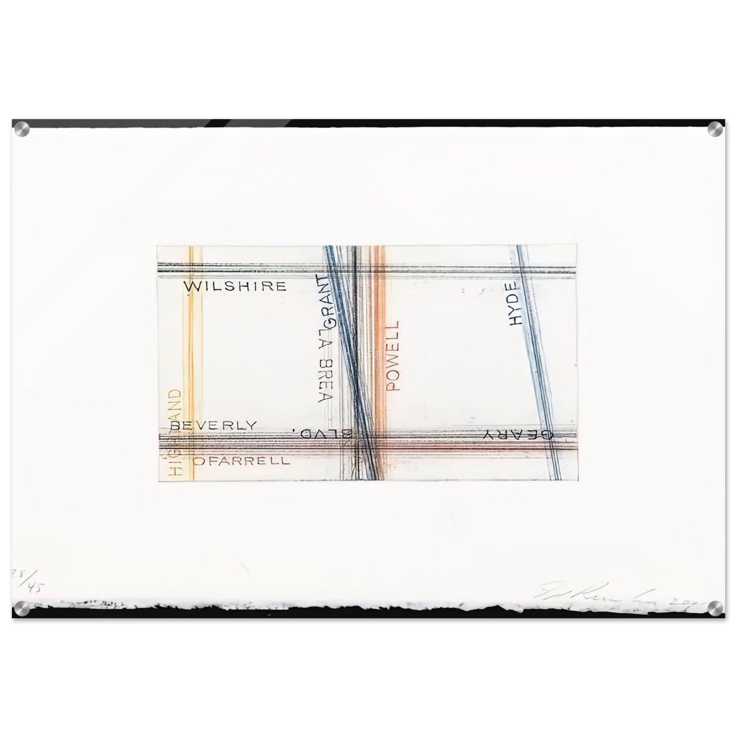 GRANT FROM LOS FRANCISCO SAN ANGELES PORTFOLIO - Edward Ruscha Acrylic Print - 70x100 cm / 28x40″ inches
