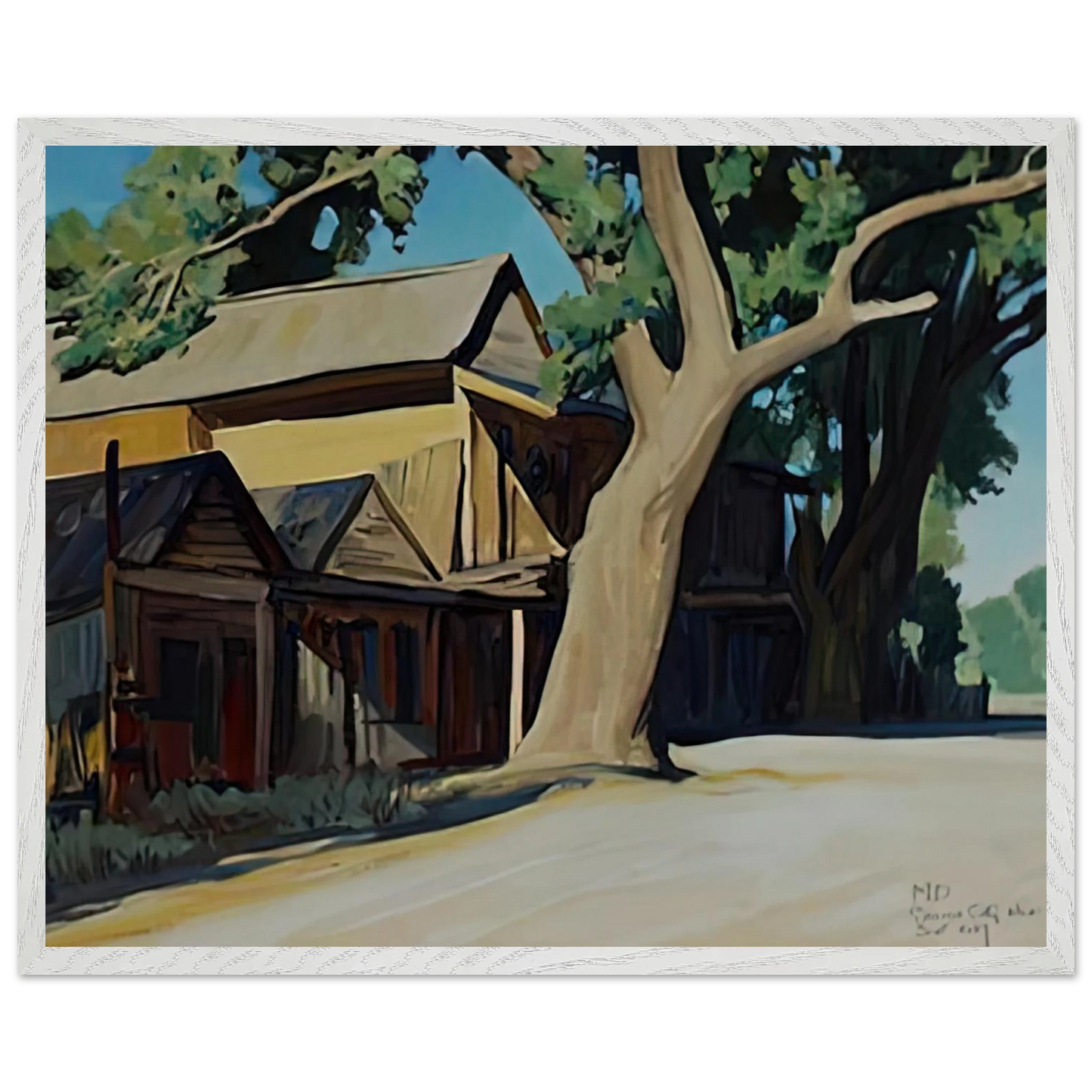 Maynard Dixon - OLD CHINATOWN CARSON CITY NEVADA 1937 Wall art - 20x25 cm / 8x10 inches - Premium Wooden Framed Poster With Fine Art Paper-canvas - Black frame