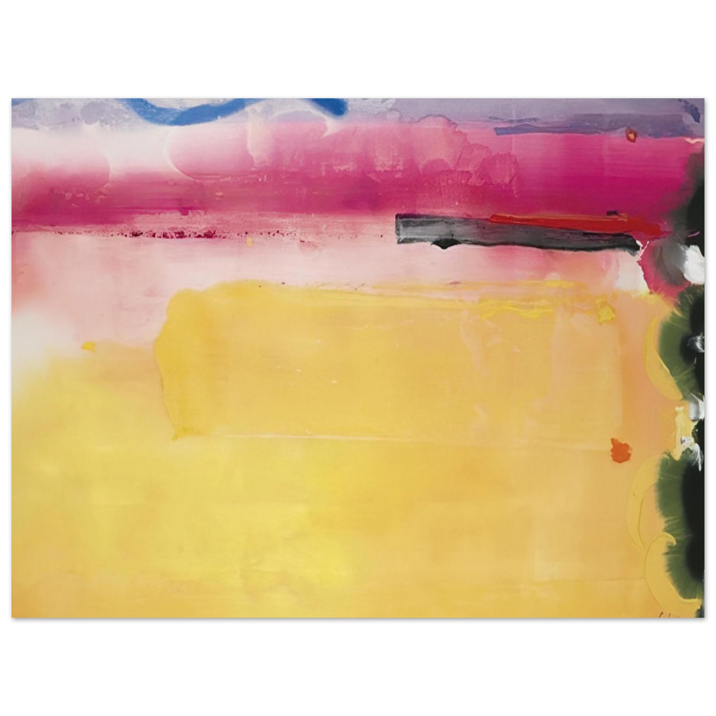 Helen Frankenthaler - Black-Eyed Susan - 1988 Wall art - 28x43  cm / XL (11x17 inches) - Premium Wooden Framed Poster With Fine Art Paper-canvas - Black frame