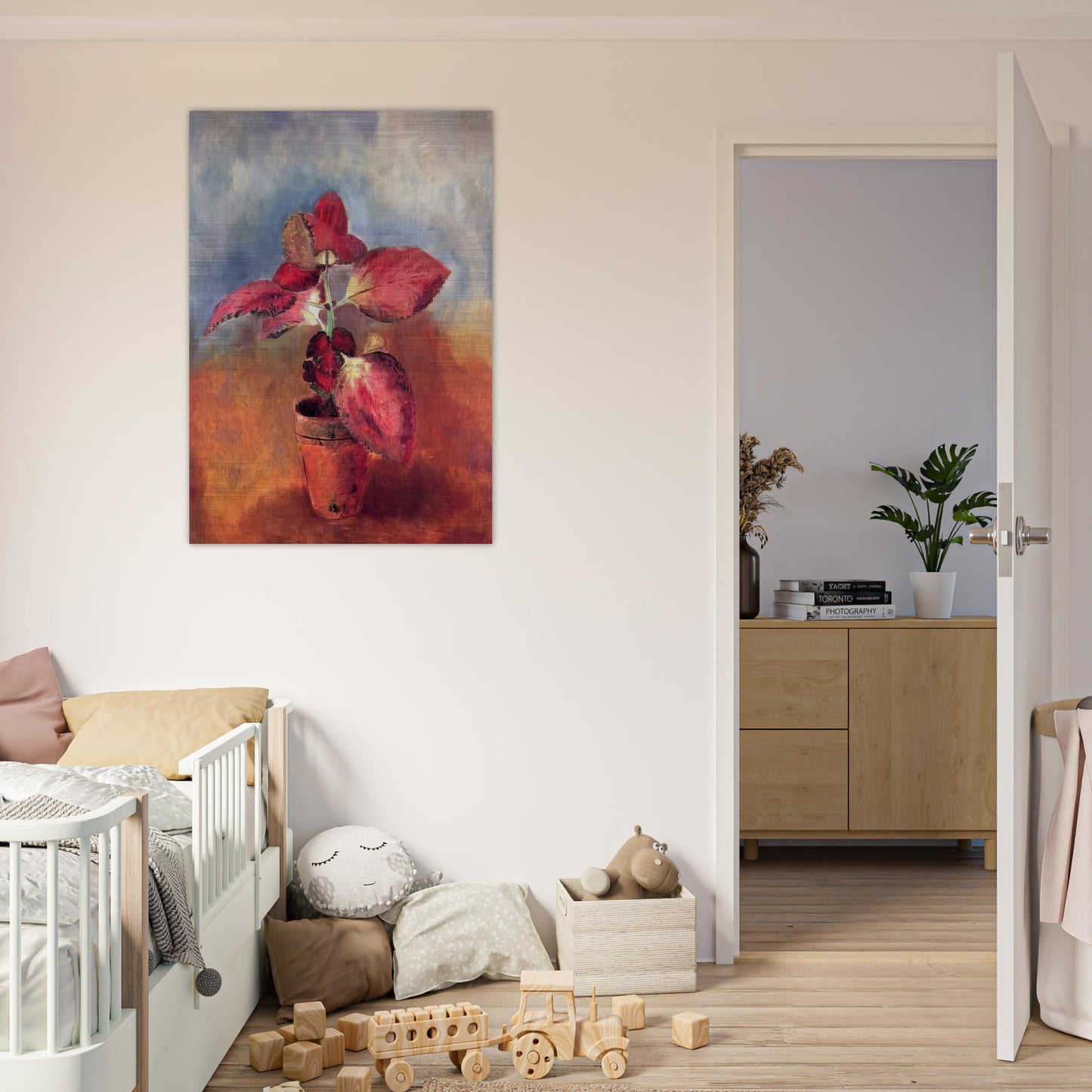 BEGONIA IN A POT - Odilon Redon Brushed Aluminum Print - 70x100 cm / 28x40 inches | Odilon Redon Aluminum Print | Odilon Redon Prints