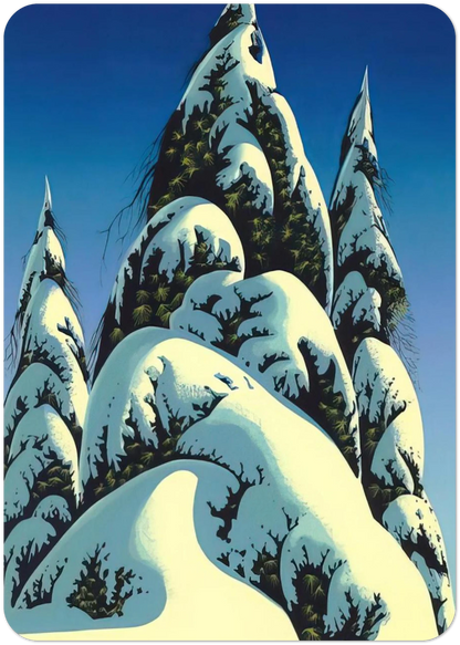 New Fallen Snow By Eyvind Earle Pack of 10 Post Cards | Eyvind Earle Post Cards | A6 (10.5 x 14.8 cm) - 4.1 x 5.8 inches