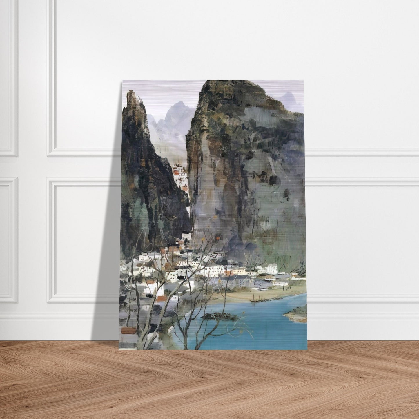 Scenery of Guilin - 1973 - Wu Guanzhong Brushed Aluminum Print - 70x100 cm / 28x40 inches | Wu Guanzhong Aluminum Print | Wu Guanzhong Prints