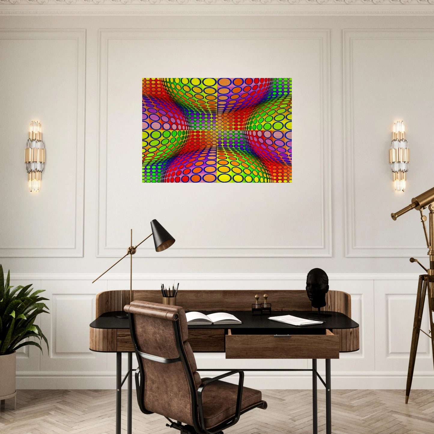 Vega-Lep - 1970 - Victor Vasarely Brushed Aluminum Print - 70x100 cm / 28x40 inches | Victor Vasarely Aluminum Print | Victor Vasarely Prints