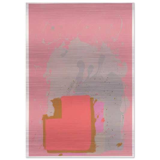 Red Black on Pink - 1971 - John Hoyland Brushed Aluminum Print - 70x100 cm / 28x40 inches | John Hoyland Aluminum Print | John Hoyland Prints