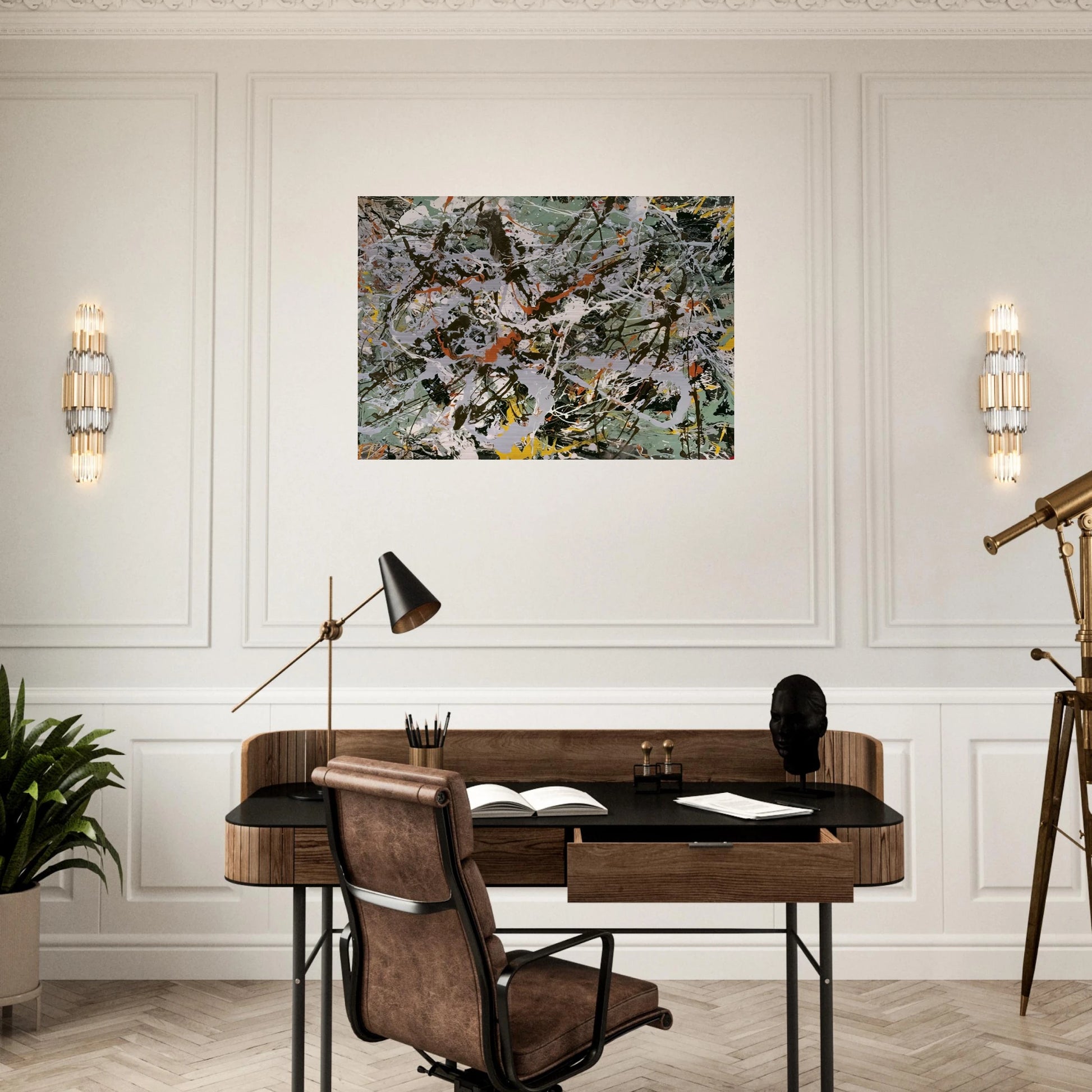 UNTITLED GREEN SILVER 1949 - Jackson Pollock Brushed Aluminum Print - 70x100 cm / 28x40 inches | Jackson Pollock Aluminum Print | Jackson Pollock Prints