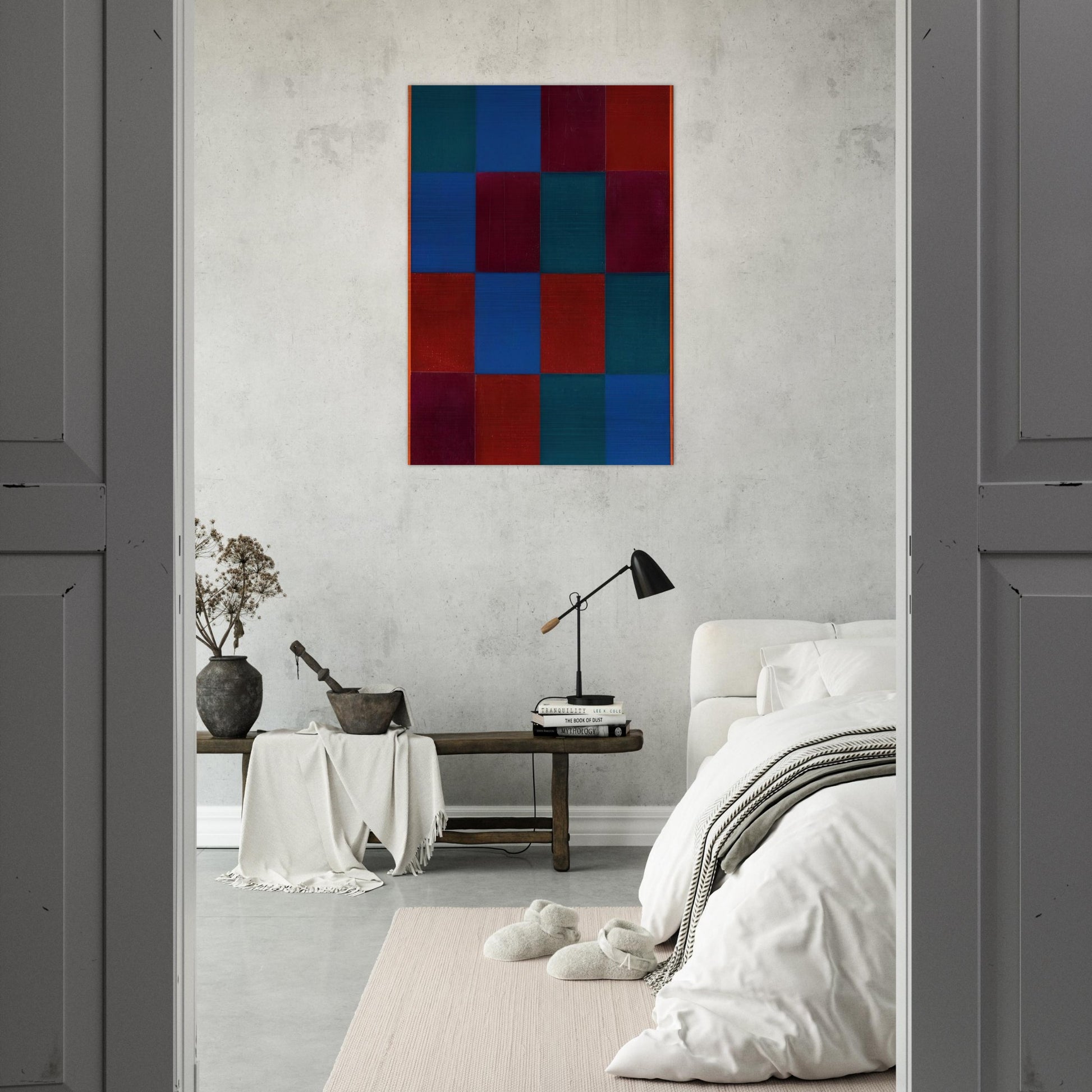 Four Equal Groups of Four - 1970 - Max Bill Brushed Aluminum Print - 70x100 cm / 28x40 inches | Max Bill Aluminum Print | Max Bill Prints