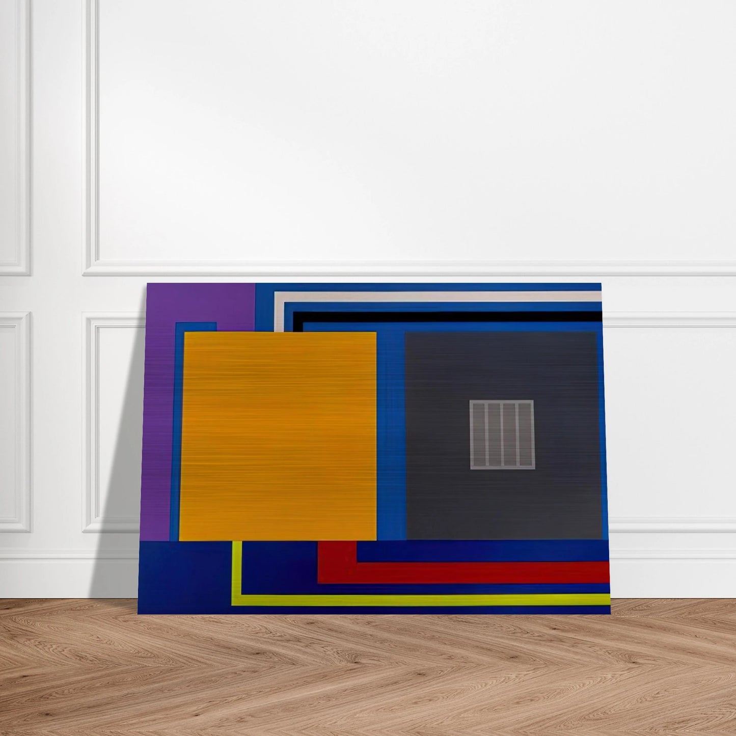 A Perfect World - 1993 - Peter Halley Brushed Aluminum Print - 70x100 cm / 28x40 inches | Peter Halley Aluminum Print | Peter Halley Prints
