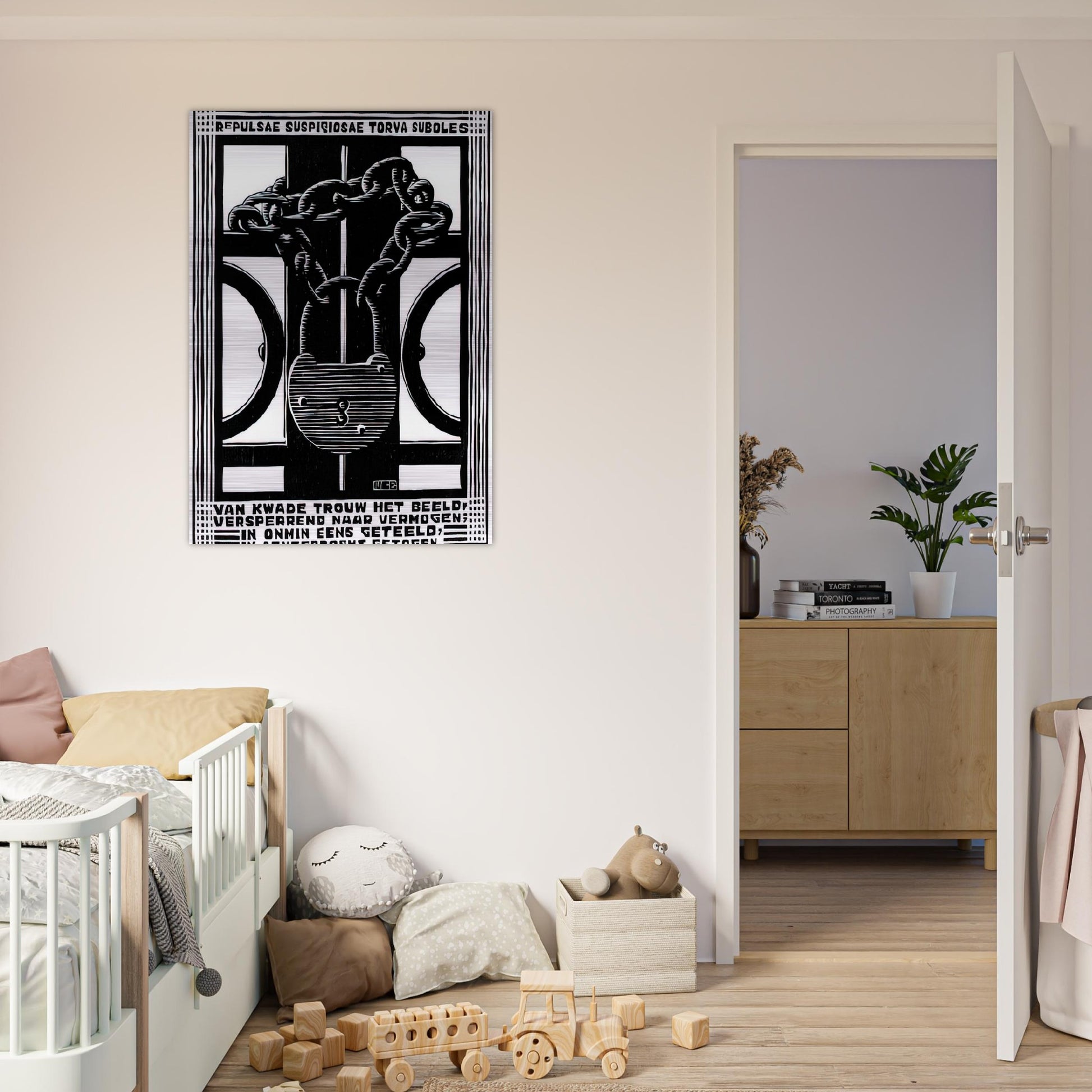 PADLOCK - MC Escher Brushed Aluminum Print - 70x100 cm / 28x40 inches | MC Escher Aluminum Print | MC Escher Prints