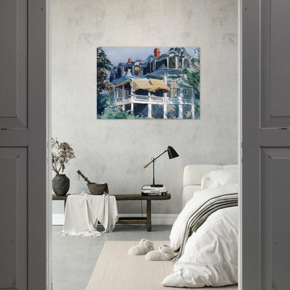 The Mansard Roof - Edward Hopper Brushed Aluminum Print - 70x100 cm / 28x40 inches | Edward Hopper Aluminum Print | Edward Hopper Prints