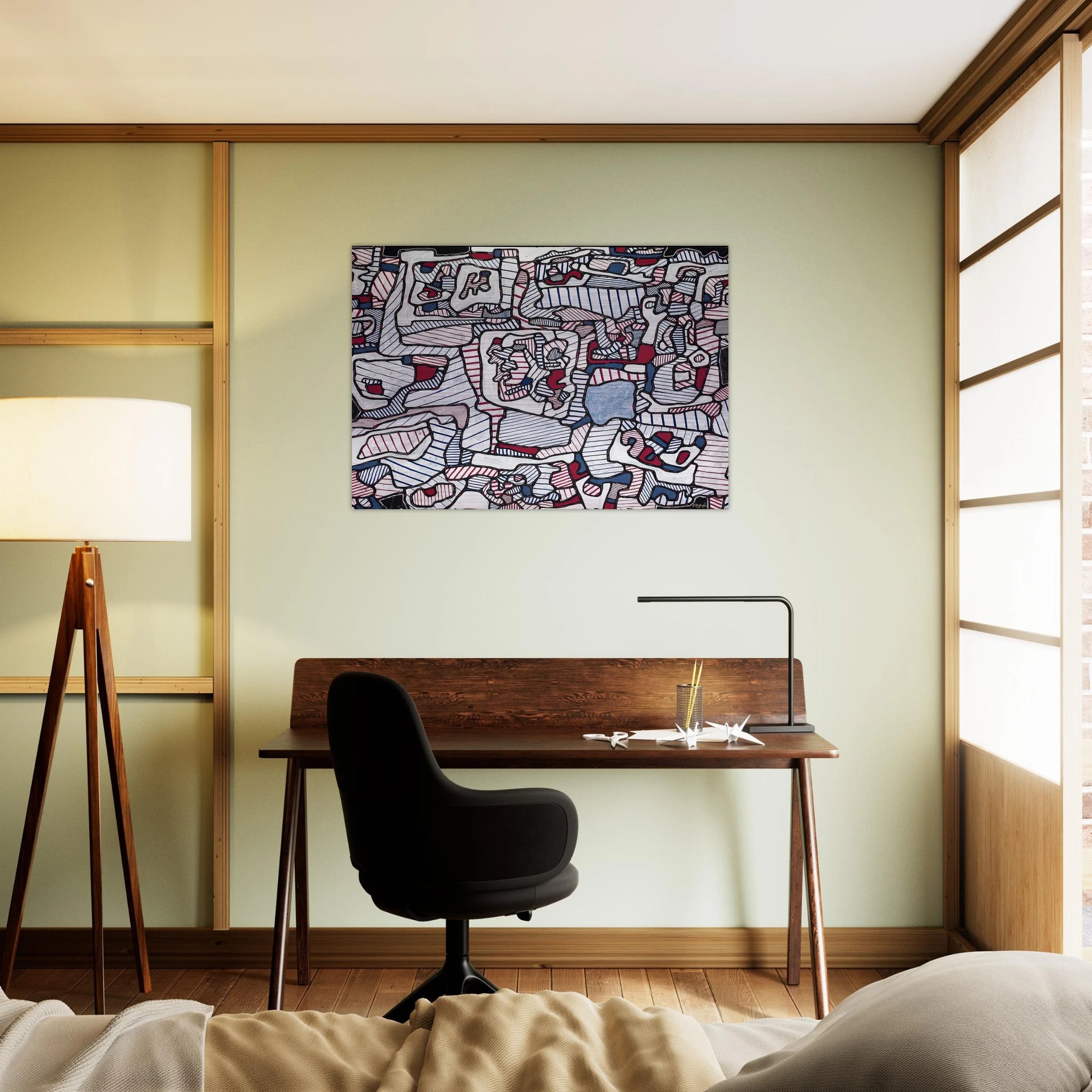 SITE INHABITED BY OBJECTS 1965 - Jean Dubuffet Brushed Aluminum Print - 70x100 cm / 28x40 inches | Jean Dubuffet Aluminum Print | Jean Dubuffet Prints