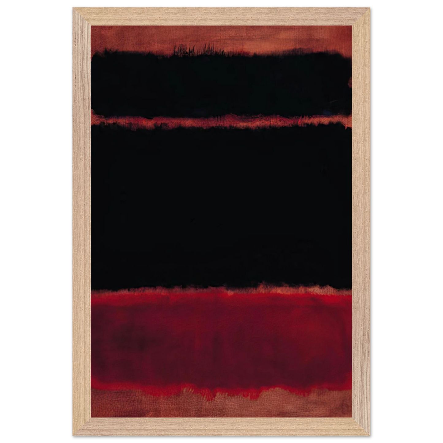 Mark Rothko - Black in Deep Red - 1957 Wall Art - 21x29.7 cm / 8x12" - Premium Wooden Framed Poster With Fine Art Paper-canvas - Black frame