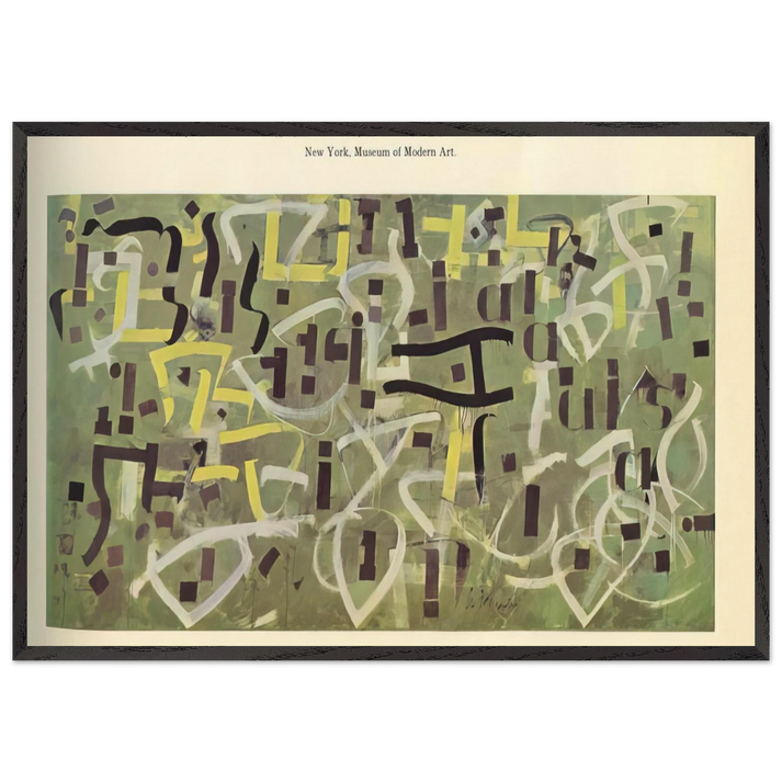 Number 9 In Praise of Gertrude Stein - 1950 - Bradley Walker Tomlin 70x100 cm / 28x40 inches Framed Art Print – Black Wooden Frame