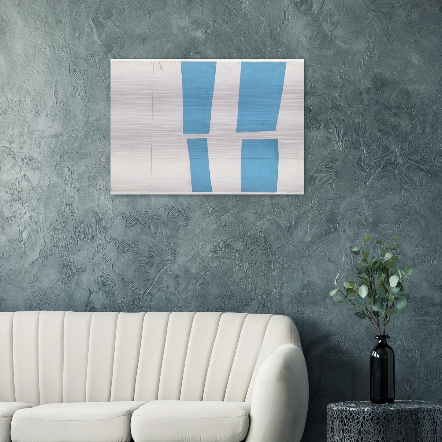 Blue and White - Ellsworth Kelly Brushed Aluminum Print - 70x100 cm / 28x40 inches | Ellsworth Kelly Aluminum Print | Ellsworth Kelly Prints