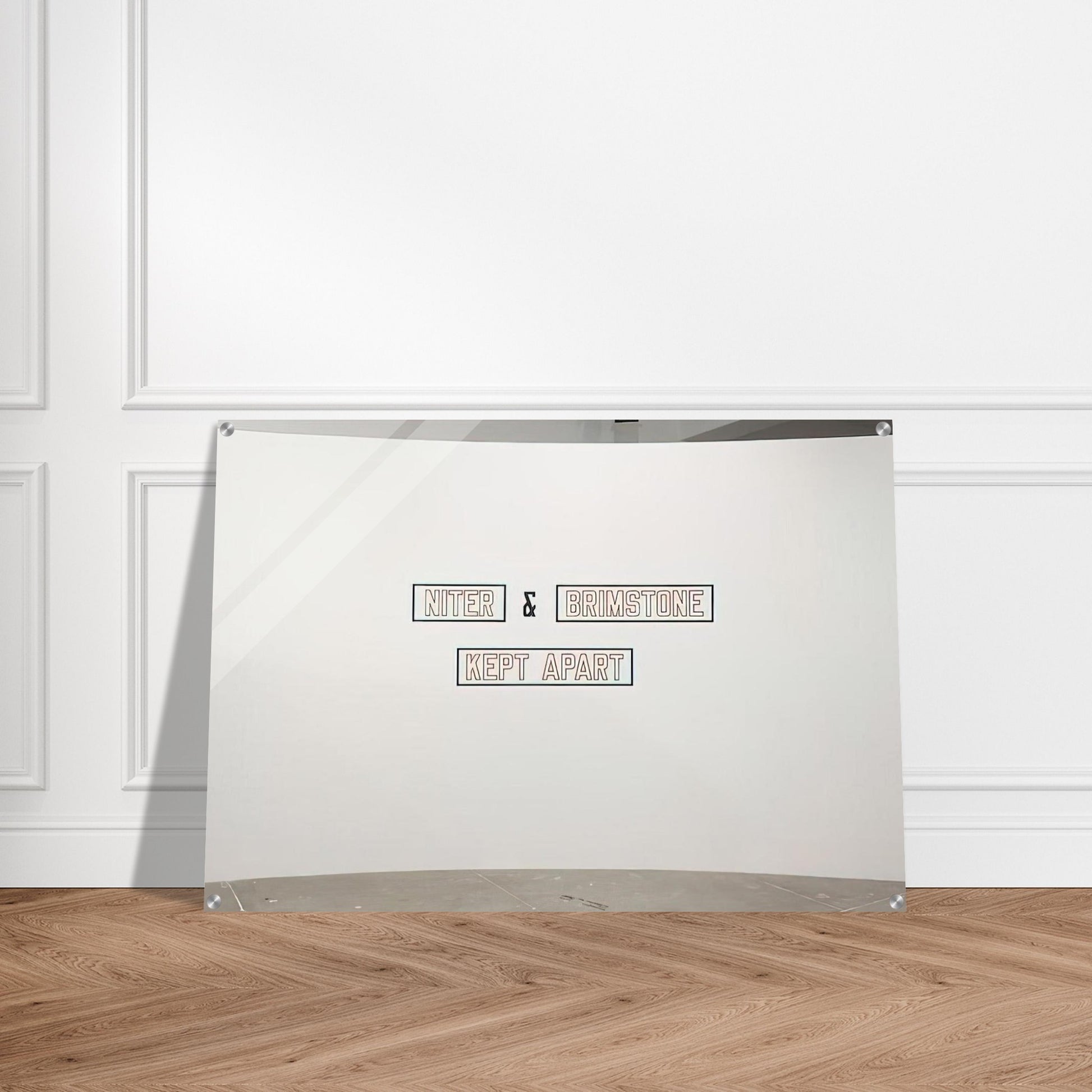 Niter  Brimstone Kept Apart - 1993 - Lawrence Weiner Acrylic Print - 70x100 cm / 28x40″ inches | Lawrence Weiner Wall Art | Lawrence Weiner Prints