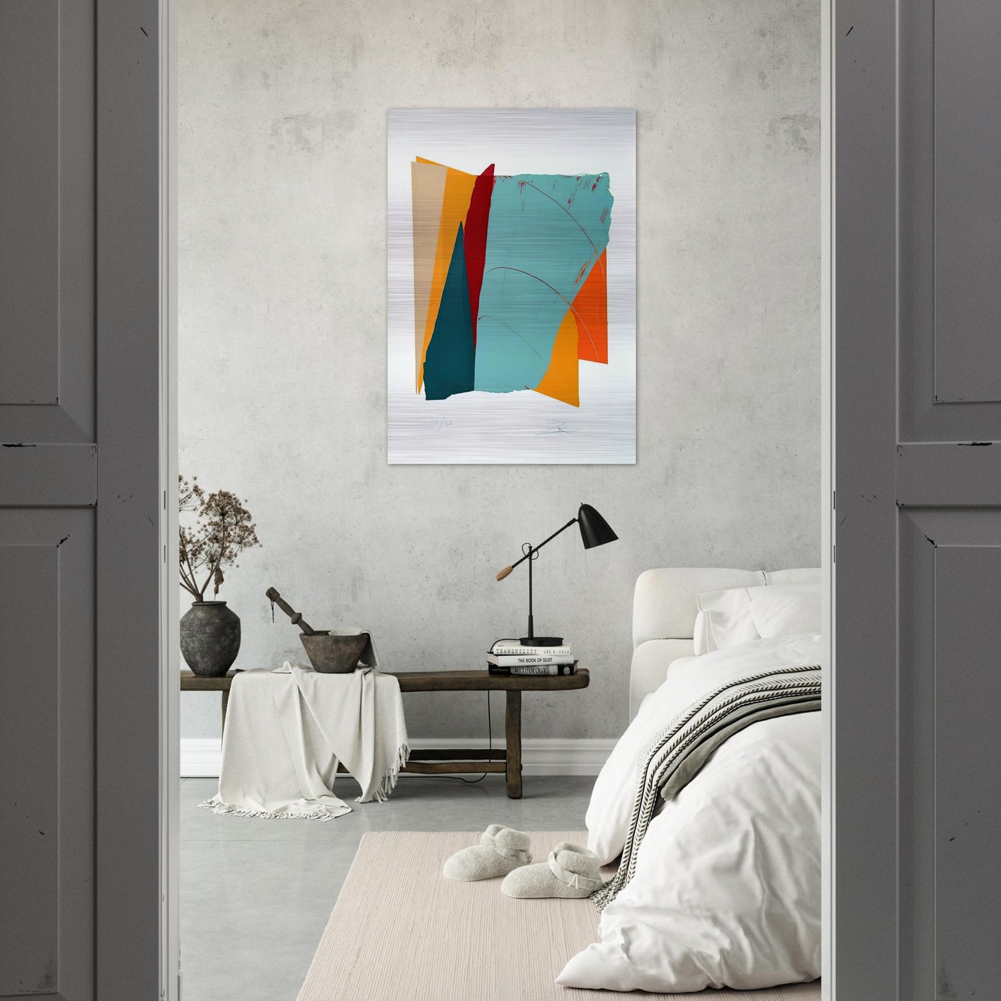 Red Line II - 1979 - Larry Zox Brushed Aluminum Print - 70x100 cm / 28x40 inches | Larry Zox Aluminum Print | Larry Zox Prints