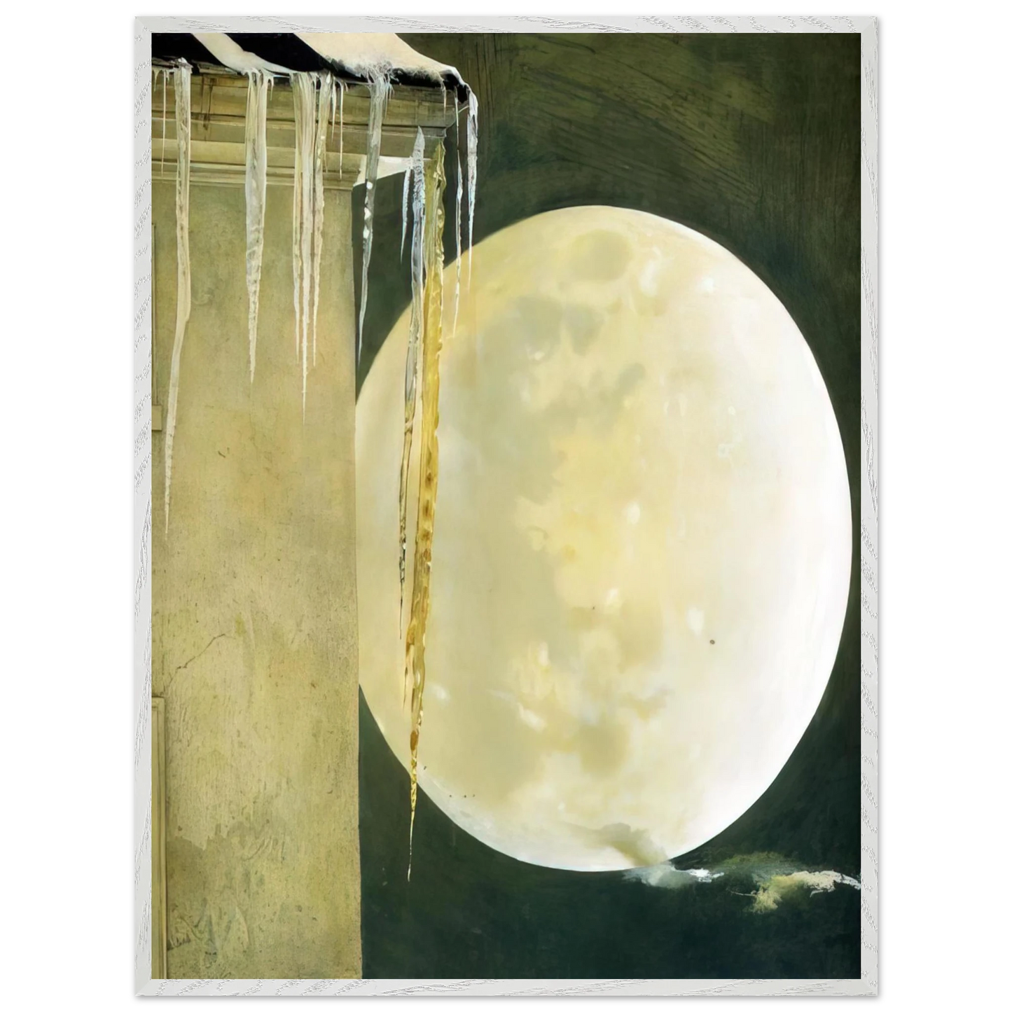 Andrew Wyeth - MOON MADNESS Wall Art - 30x40 cm / 12x16 inches - Premium Wooden Framed Poster With Fine Art Paper-canvas - Black frame