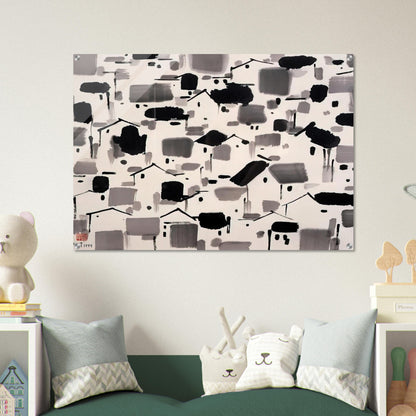 Home of Man - 1999 - Wu Guanzhong Acrylic Print - 70x100 cm / 28x40″ inches
