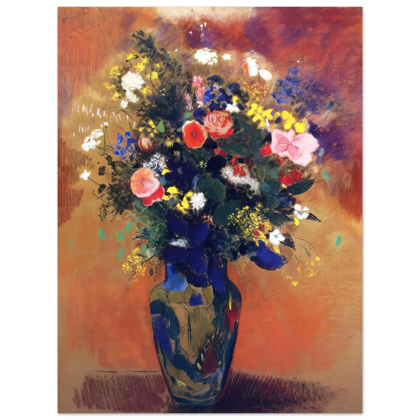 Odilon Redon - LARGE BOUQUET OF WILD FLOWERS  75x100 cm / 30x40inches Fine Art Poster