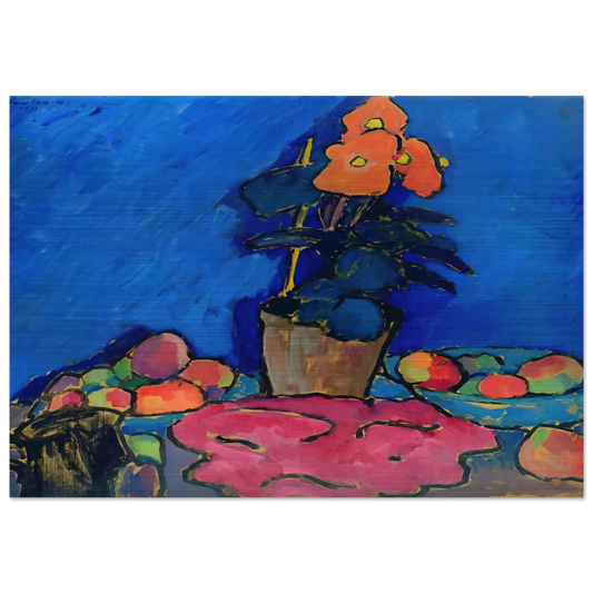 STILL LIFE WITH BEGONIA 1911 - Alexej von Jawlensky Brushed Aluminum Print - 70x100 cm / 28x40 inches | Alexej von Jawlensky Aluminum Print | Alexej von Jawlensky Prints