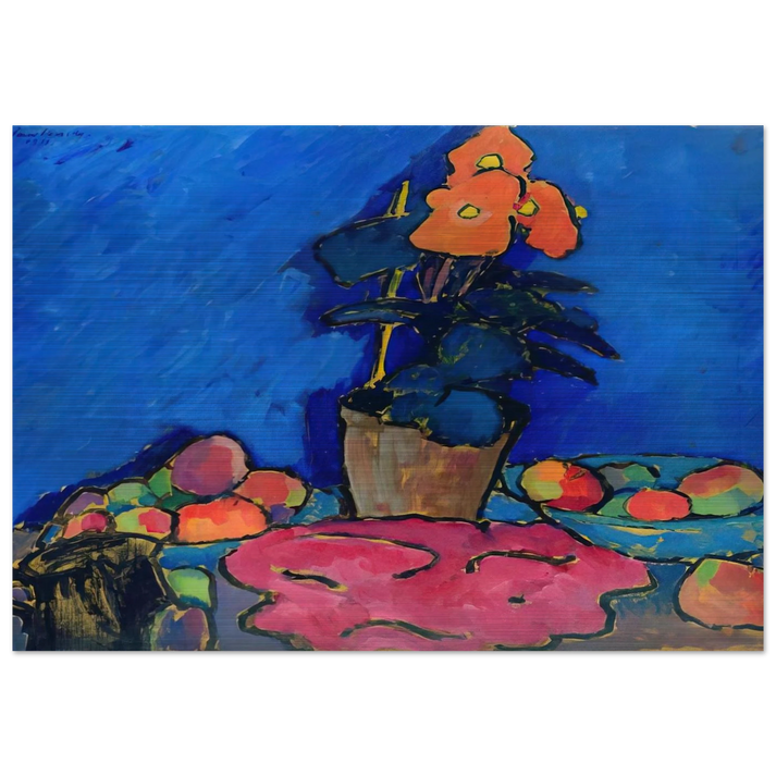 STILL LIFE WITH BEGONIA 1911 - Alexej von Jawlensky Brushed Aluminum Print - 70x100 cm / 28x40 inches | Alexej von Jawlensky Aluminum Print | Alexej von Jawlensky Prints