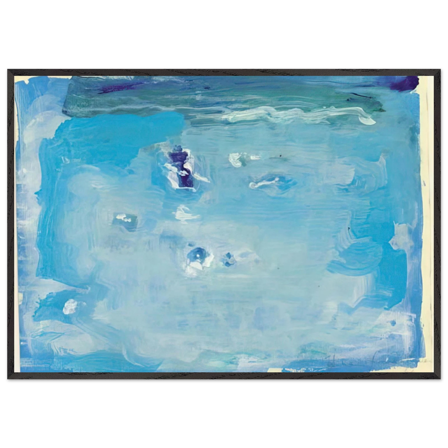 Helen Frankenthaler - Untitled - Color Field Painting, Lyrical Abstraction Wall art - A3 (29.7 x 42  cm) - Premium Wooden Framed Poster With Fine Art Paper-canvas - Wood frame