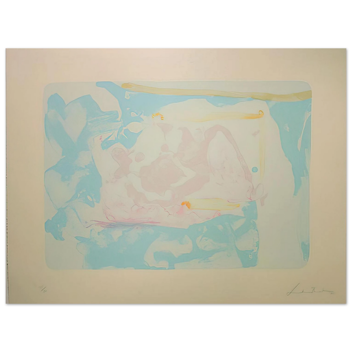 Helen Frankenthaler - Reflections III - 1995 Wall art - 30x45 cm / 12x18 inches - Premium Wooden Framed Poster With Fine Art Paper-canvas - White frame