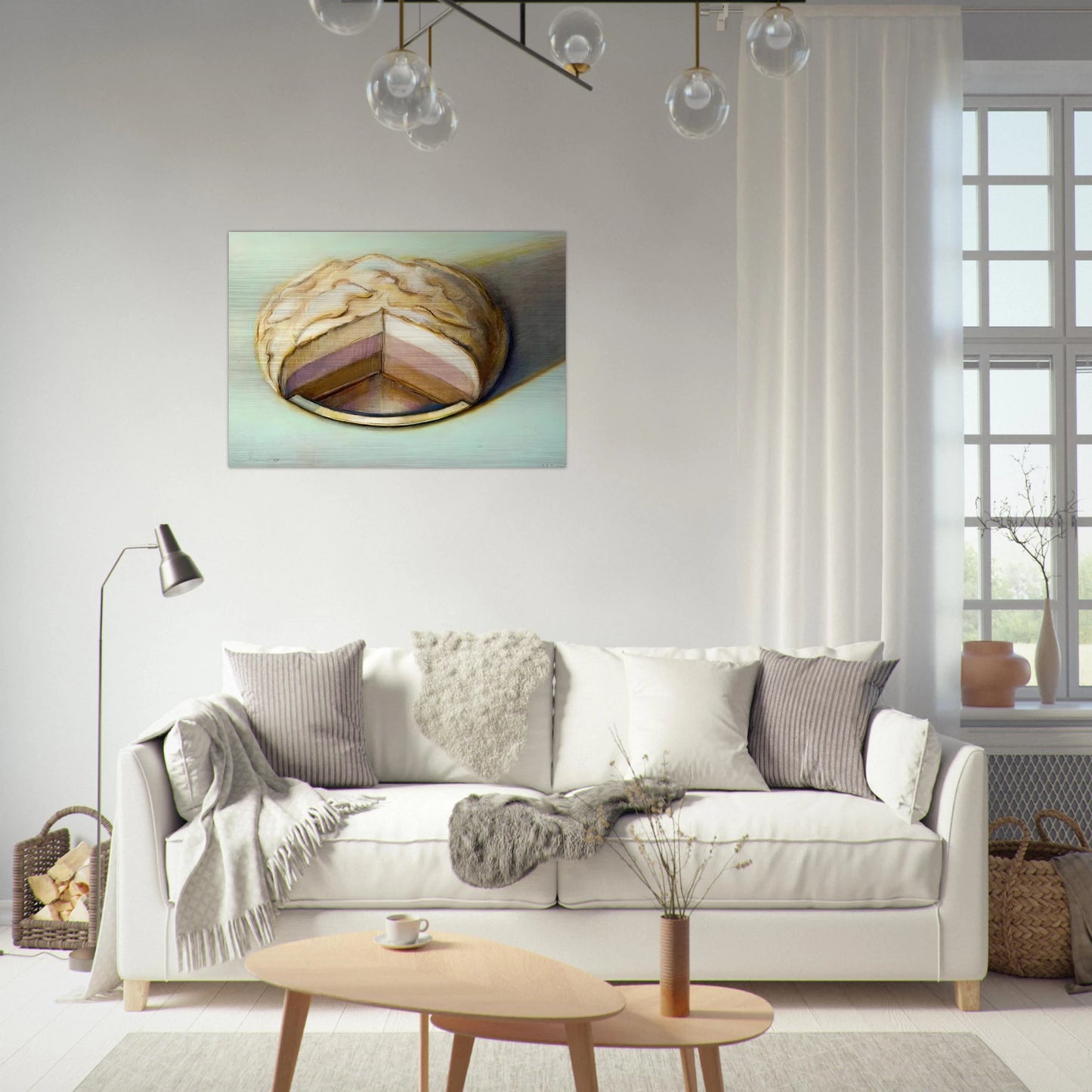 Neapolitan Meringue - 1999 - Wayne Thiebaud Brushed Aluminum Print - 70x100 cm / 28x40 inches | Wayne Thiebaud Aluminum Print | Wayne Thiebaud Prints