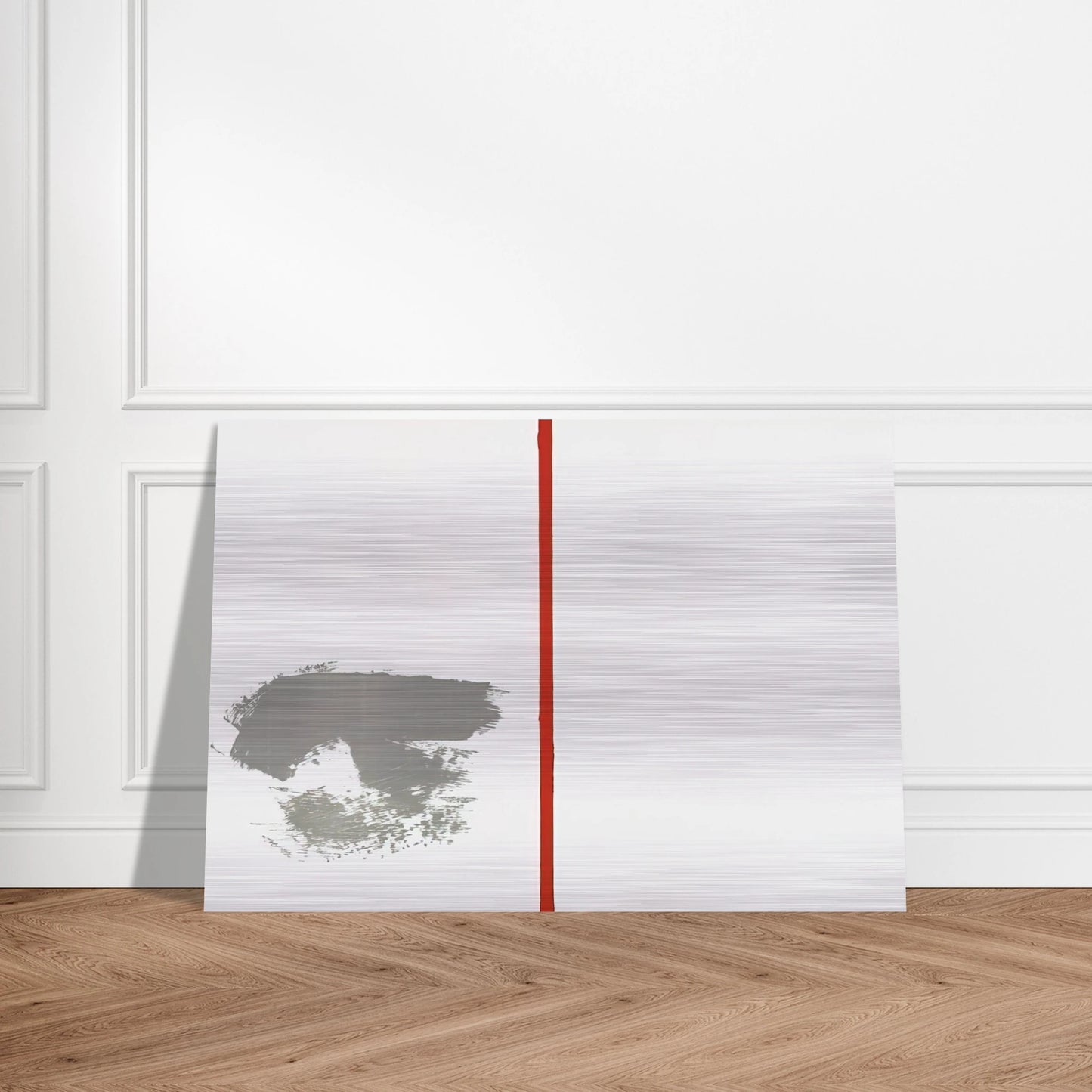 Ohne Titel mit rotem Strich - 1970 - Blinky Palermo Brushed Aluminum Print - 70x100 cm / 28x40 inches | Blinky Palermo Aluminum Print | Blinky Palermo Prints