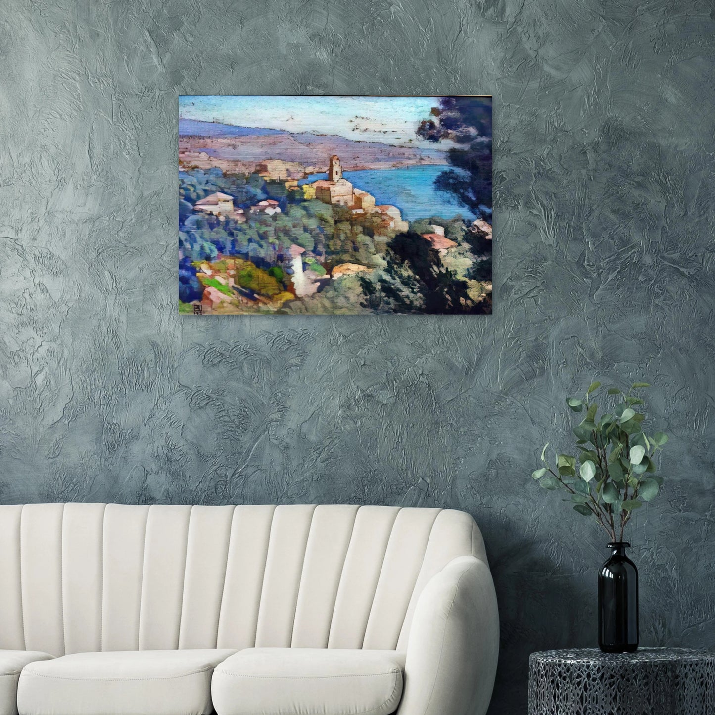 MORTULA AT GRIMALDI - Theo van Rysselberghe Brushed Aluminum Print - 70x100 cm / 28x40 inches | Theo van Rysselberghe Aluminum Print | Theo van Rysselberghe Prints
