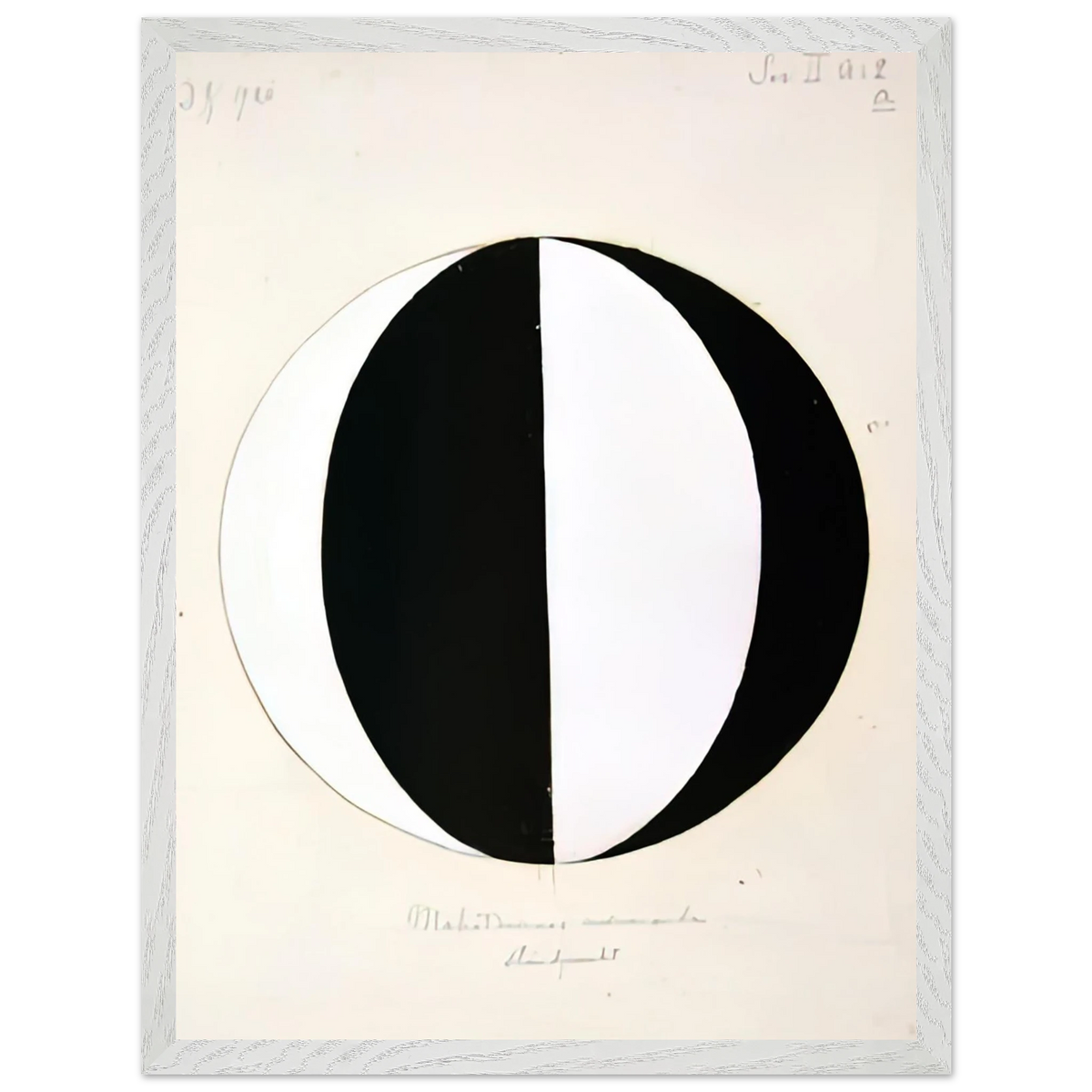 Hilma af Klint - THE MAHATMAS PRESENT STANDING POINT SERIES II NO 2A 1920 Wall art - A1 (59.4 x 84.1  cm) - Premium Wooden Framed Poster With Fine Art Paper-canvas - White frame