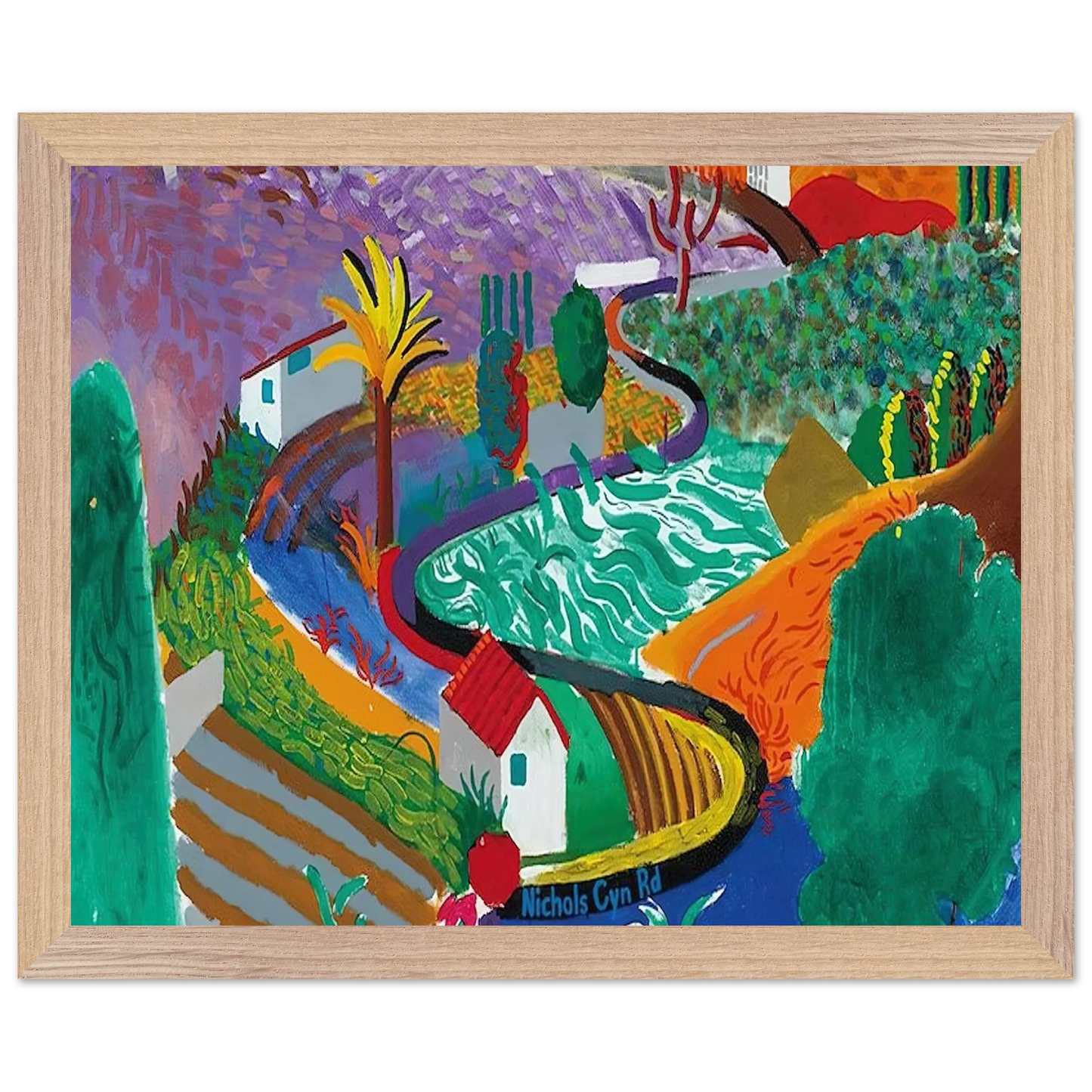 David Hockney - David Hockney Wall art - A2 (42 x 59.4  cm) - Premium Wooden Framed Poster With Fine Art Paper-canvas - Black frame