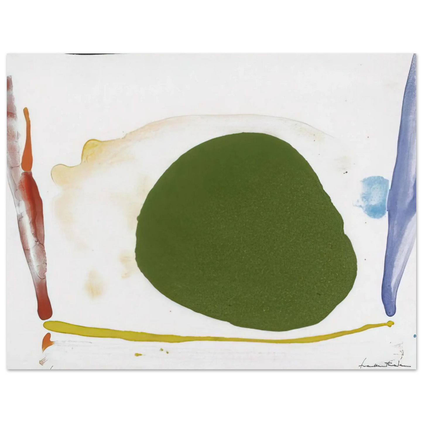 Helen Frankenthaler - Thanksgiving Day - 1973 Wall art - 20x25 cm / 8x10 Inches - Premium Wooden Framed Poster With Fine Art Paper - White frame