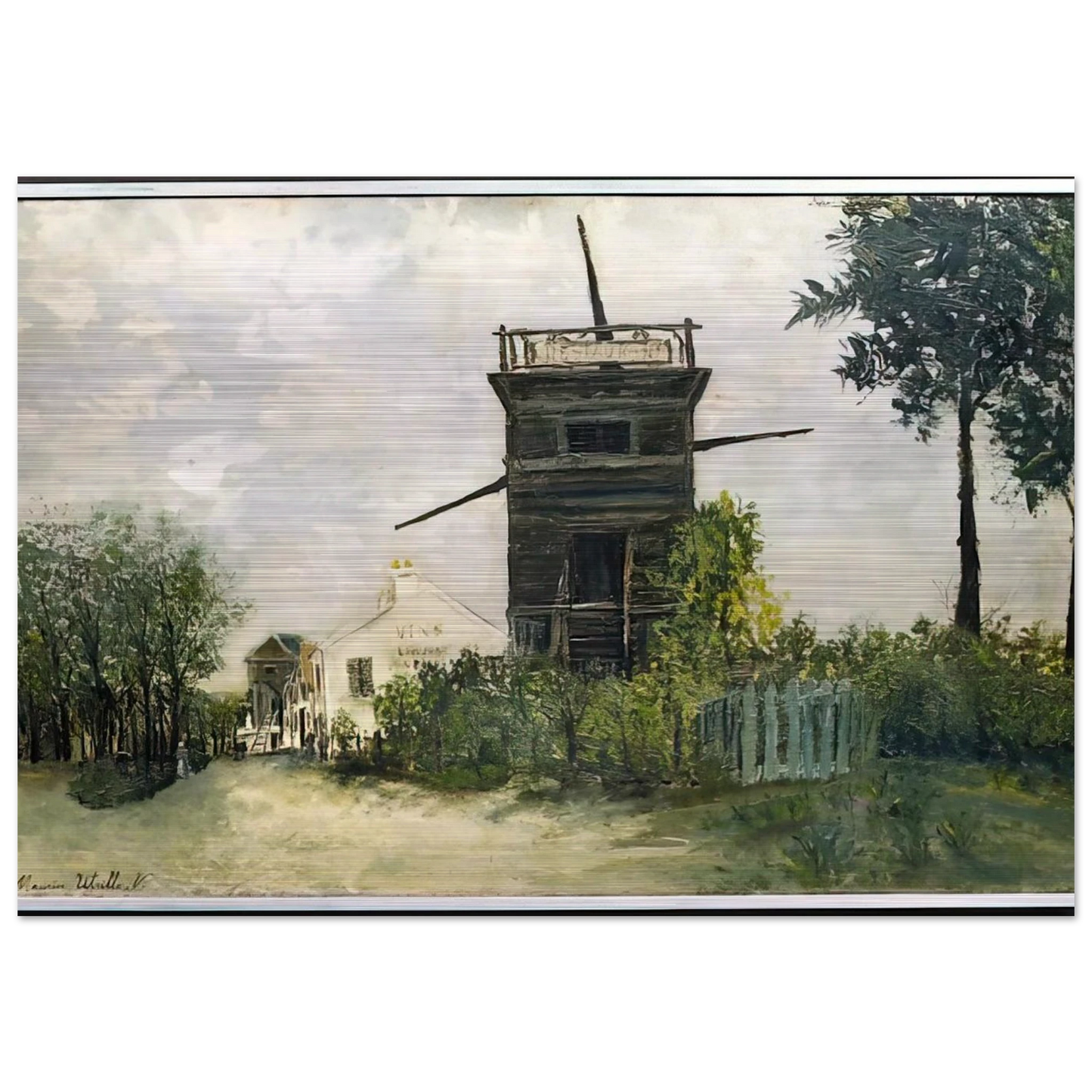 THE WINDMILL AT SANNOIS 1912 - Maurice Utrillo Brushed Aluminum Print - 70x100 cm / 28x40 inches | Maurice Utrillo Aluminum Print | Maurice Utrillo Prints