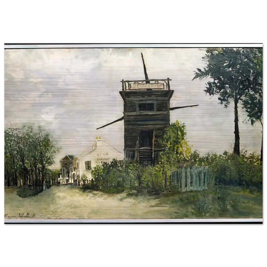 THE WINDMILL AT SANNOIS 1912 - Maurice Utrillo Brushed Aluminum Print - 70x100 cm / 28x40 inches | Maurice Utrillo Aluminum Print | Maurice Utrillo Prints