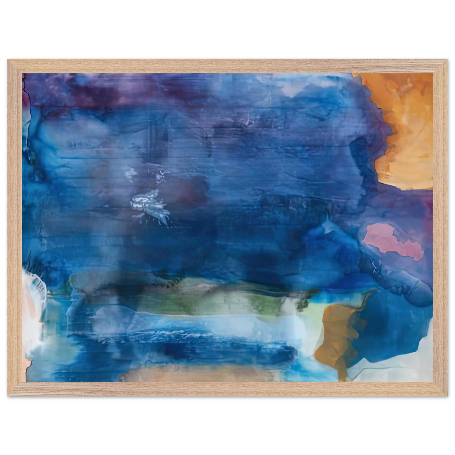 Helen Frankenthaler - Riverhead, 1963-64- Wall Art - 21x29.7 cm / 8x12" - Premium Wooden Framed Poster With Fine Art Paper-canvas - White frame