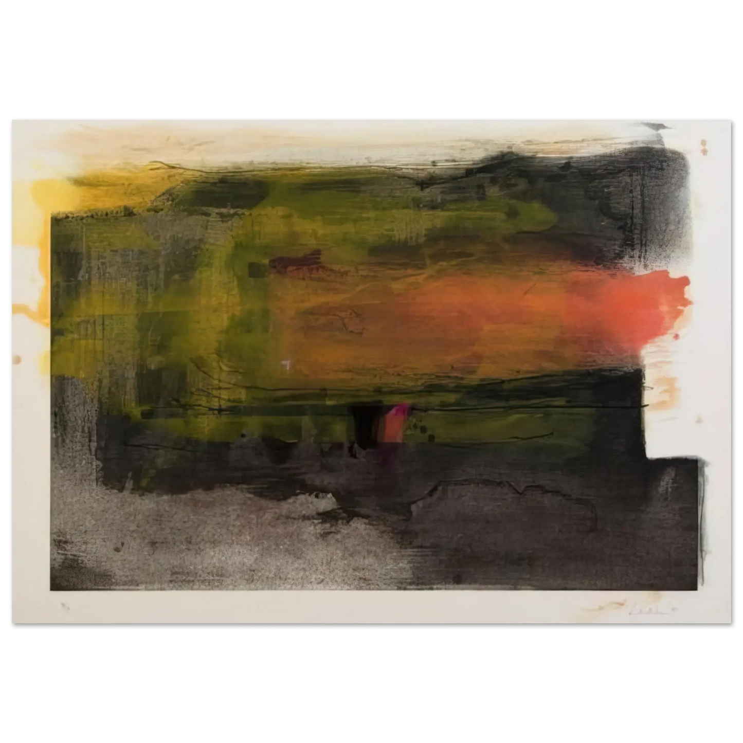 Helen Frankenthaler - Deep Sun - 1983 Wall art - 13x18 cm / 5x7 Inches - Fine Art Poster - -
