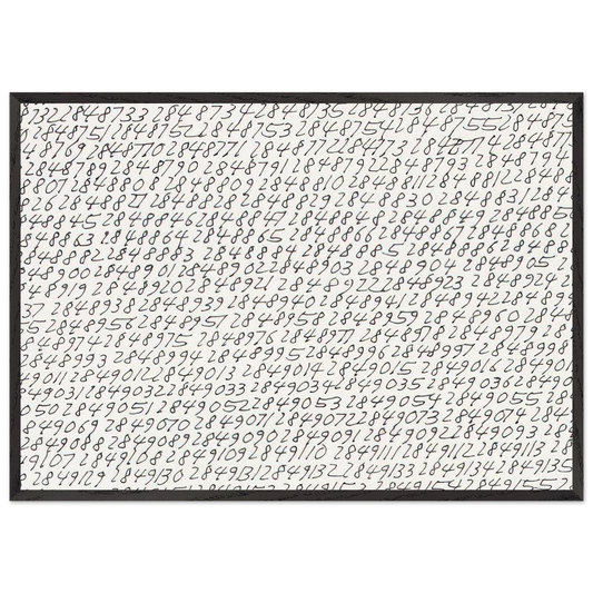 19651 -  Detail - Conceptual Art - Roman Opalka 70x100 cm / 28x40 inches Framed Art Print – Black Wooden Frame