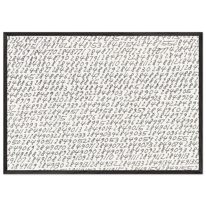 19651 -  Detail - Conceptual Art - Roman Opalka 70x100 cm / 28x40 inches Framed Art Print – Black Wooden Frame