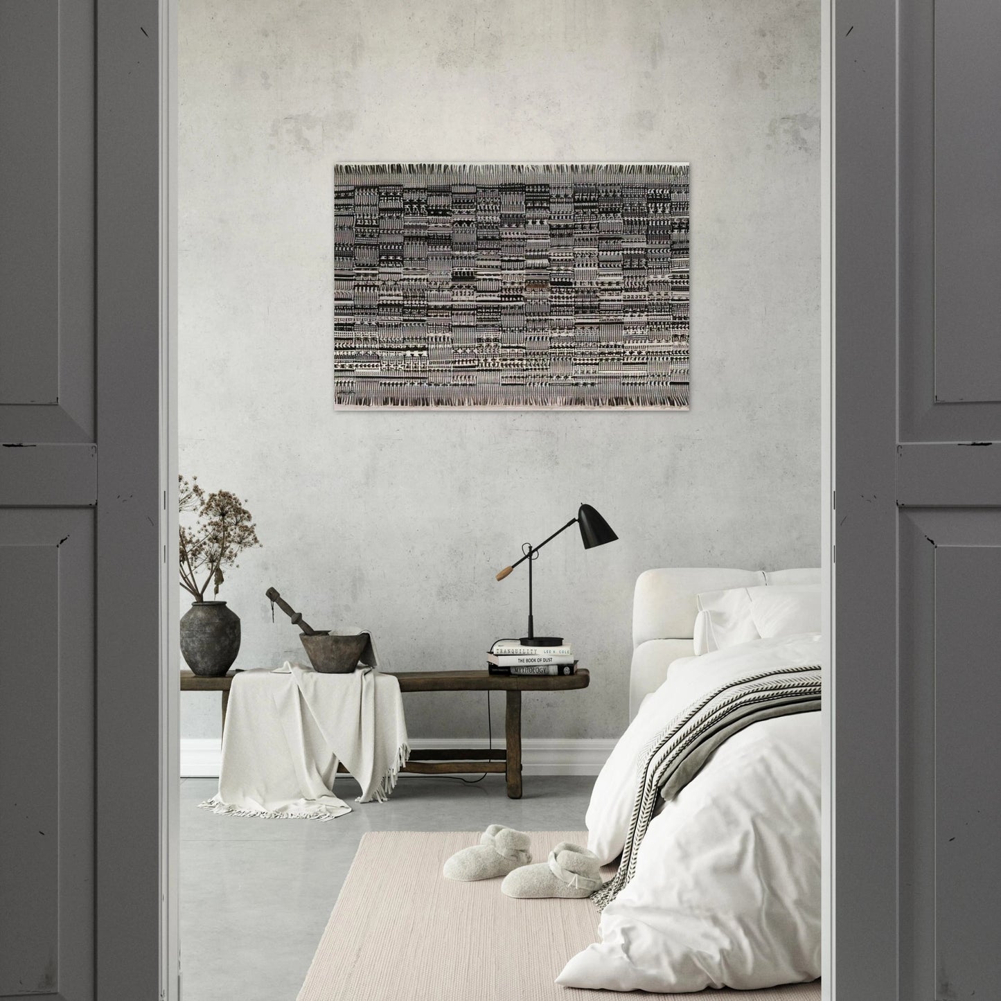 OPEN LETTER 1958 - Anni Albers Brushed Aluminum Print - 70x100 cm / 28x40 inches | Anni Albers Aluminum Print | Anni Albers Prints