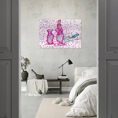 STILL LIFE OF CANDLESTICK 1978 - Yayoi Kusama Brushed Aluminum Print - 70x100 cm / 28x40 inches | Yayoi Kusama Aluminum Print | Yayoi Kusama Prints