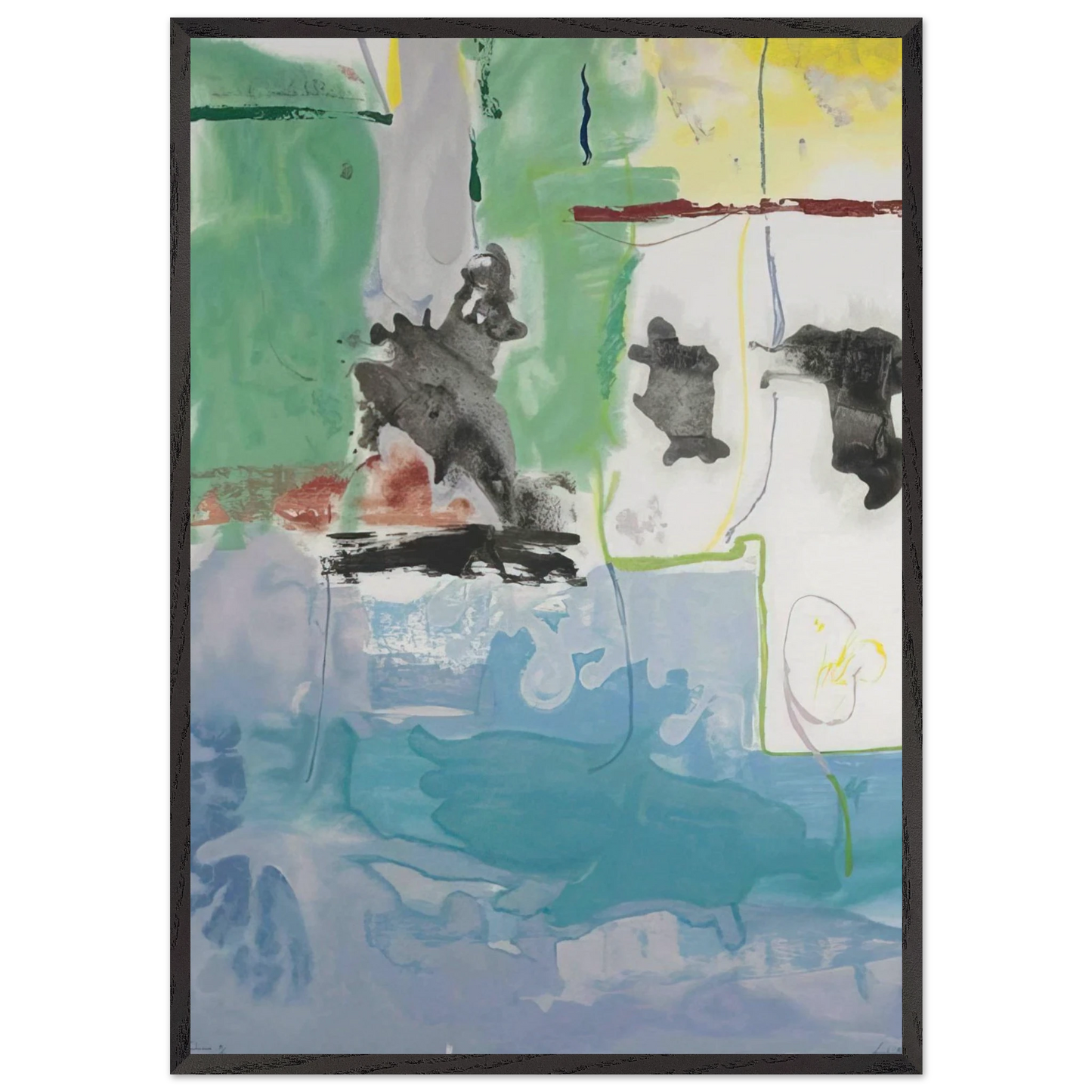 West Wind - 1997 - Helen Frankenthaler 70x100 cm / 28x40 inches Framed Art Print – Black Wooden Frame