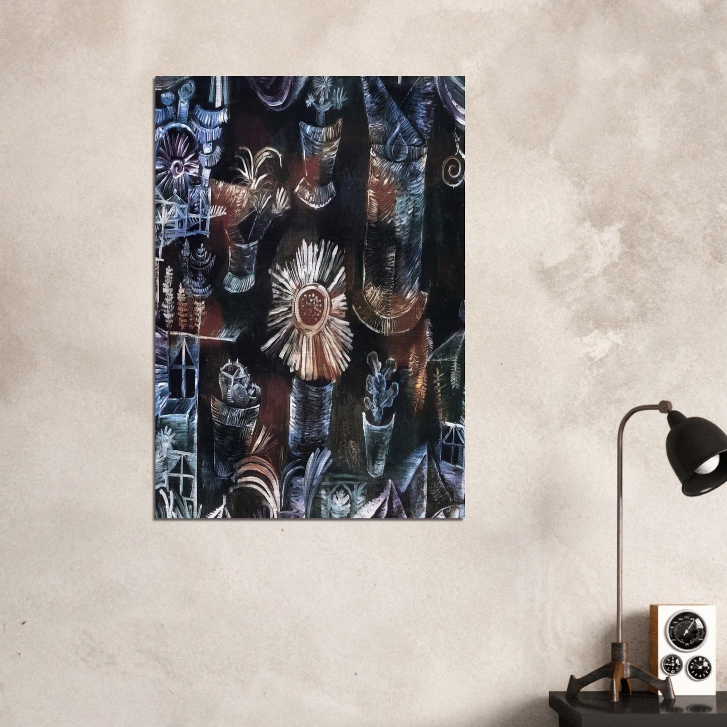 STILL LIFE WITH THISTLE BLOOM 1919 - Paul Klee Brushed Aluminum Print - 70x100 cm / 28x40 inches | Paul Klee Aluminum Print | Paul Klee Prints