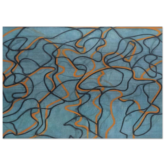 Letter About Rocks #3, Blue Ground - 2010 - Brice Marden Brushed Aluminum Print - 70x100 cm / 28x40 inches | Brice Marden Aluminum Print | Brice Marden Prints