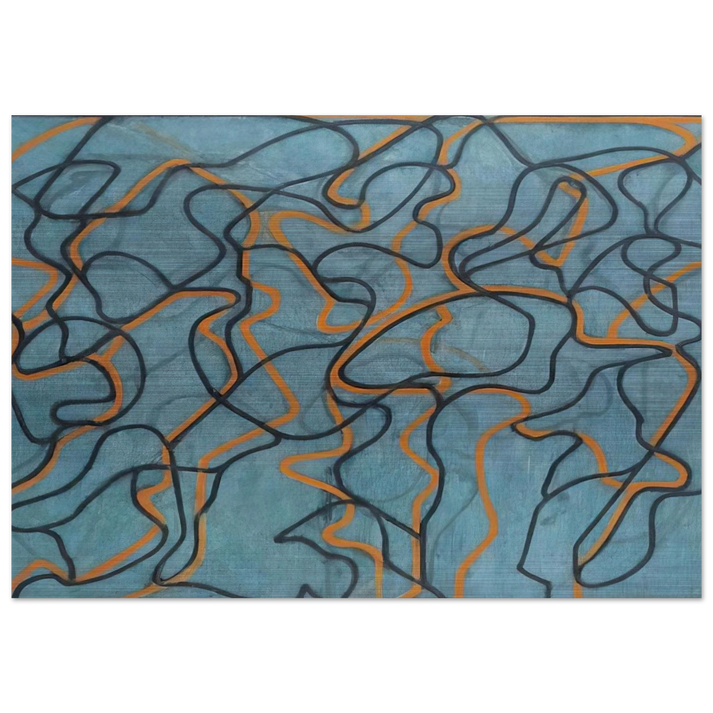 Letter About Rocks #3, Blue Ground - 2010 - Brice Marden Brushed Aluminum Print - 70x100 cm / 28x40 inches | Brice Marden Aluminum Print | Brice Marden Prints