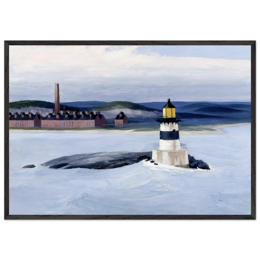 Five AM - Edward Hopper 70x100 cm / 28x40 inches Framed Art Print – Black Wooden Frame