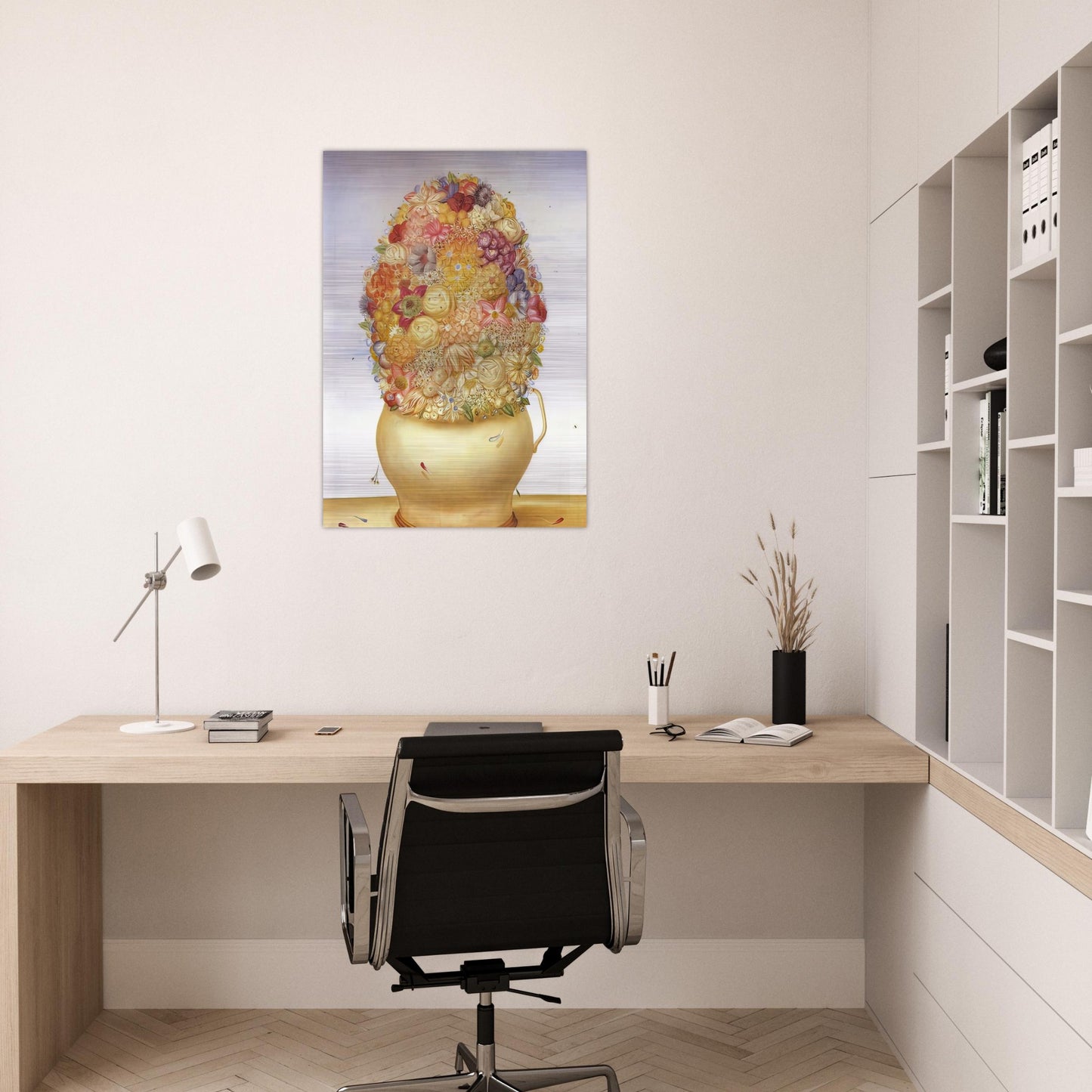 FLOWER POT - Fernando Botero Brushed Aluminum Print - 70x100 cm / 28x40 inches | Fernando Botero Aluminum Print | Fernando Botero Prints