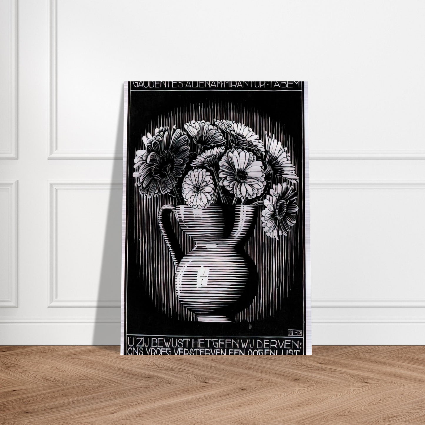 EMBLEMATA VASE - MC Escher Brushed Aluminum Print - 70x100 cm / 28x40 inches | MC Escher Aluminum Print | MC Escher Prints