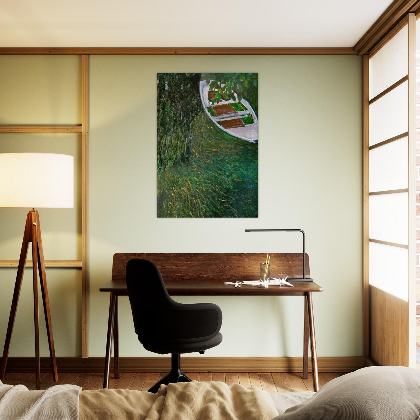 The Row Boat - claude monet Brushed Aluminum Print - 70x100 cm / 28x40 inches | claude monet Aluminum Print | claude monet Prints