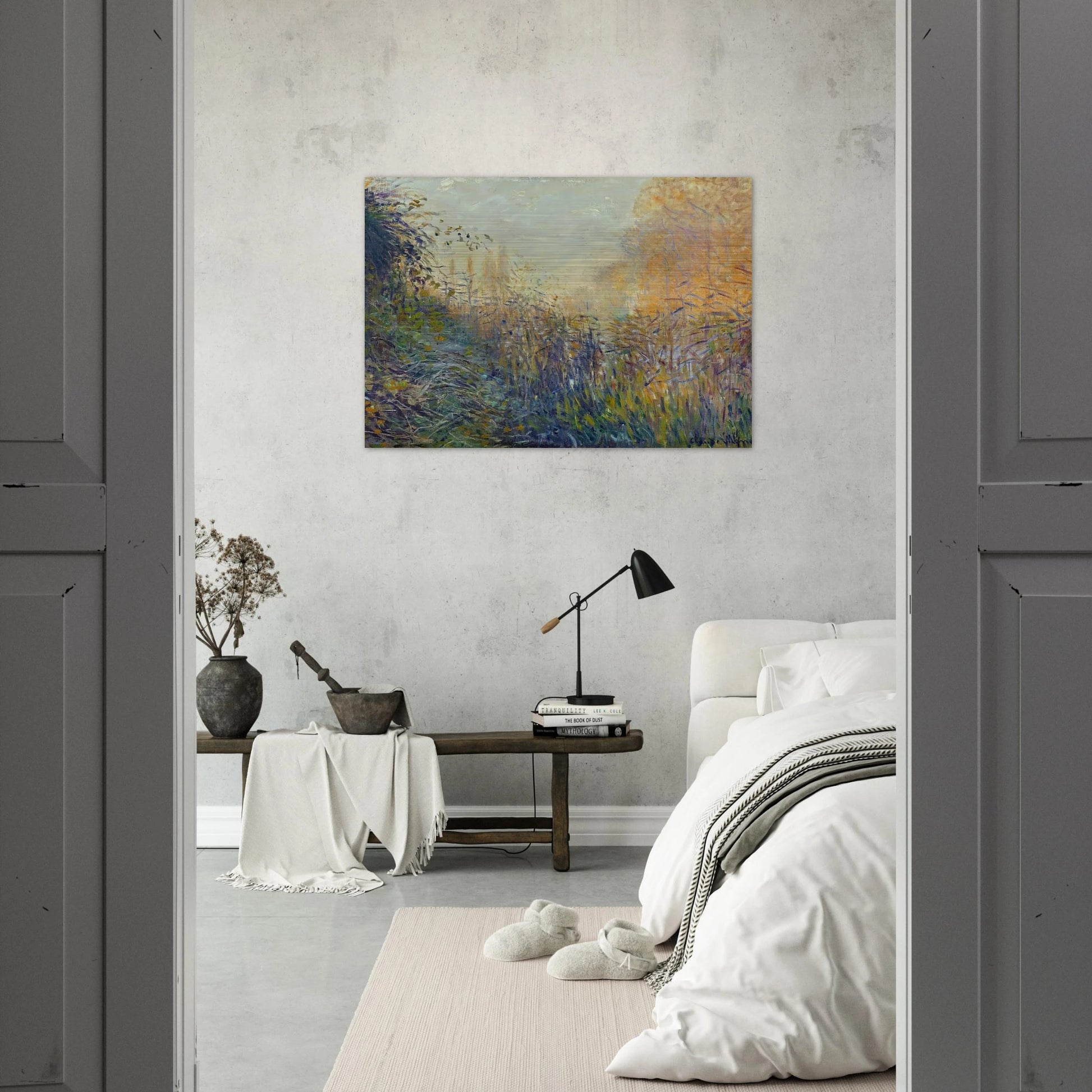 Study Rushes at Argenteuil - claude monet Brushed Aluminum Print - 70x100 cm / 28x40 inches | claude monet Aluminum Print | claude monet Prints